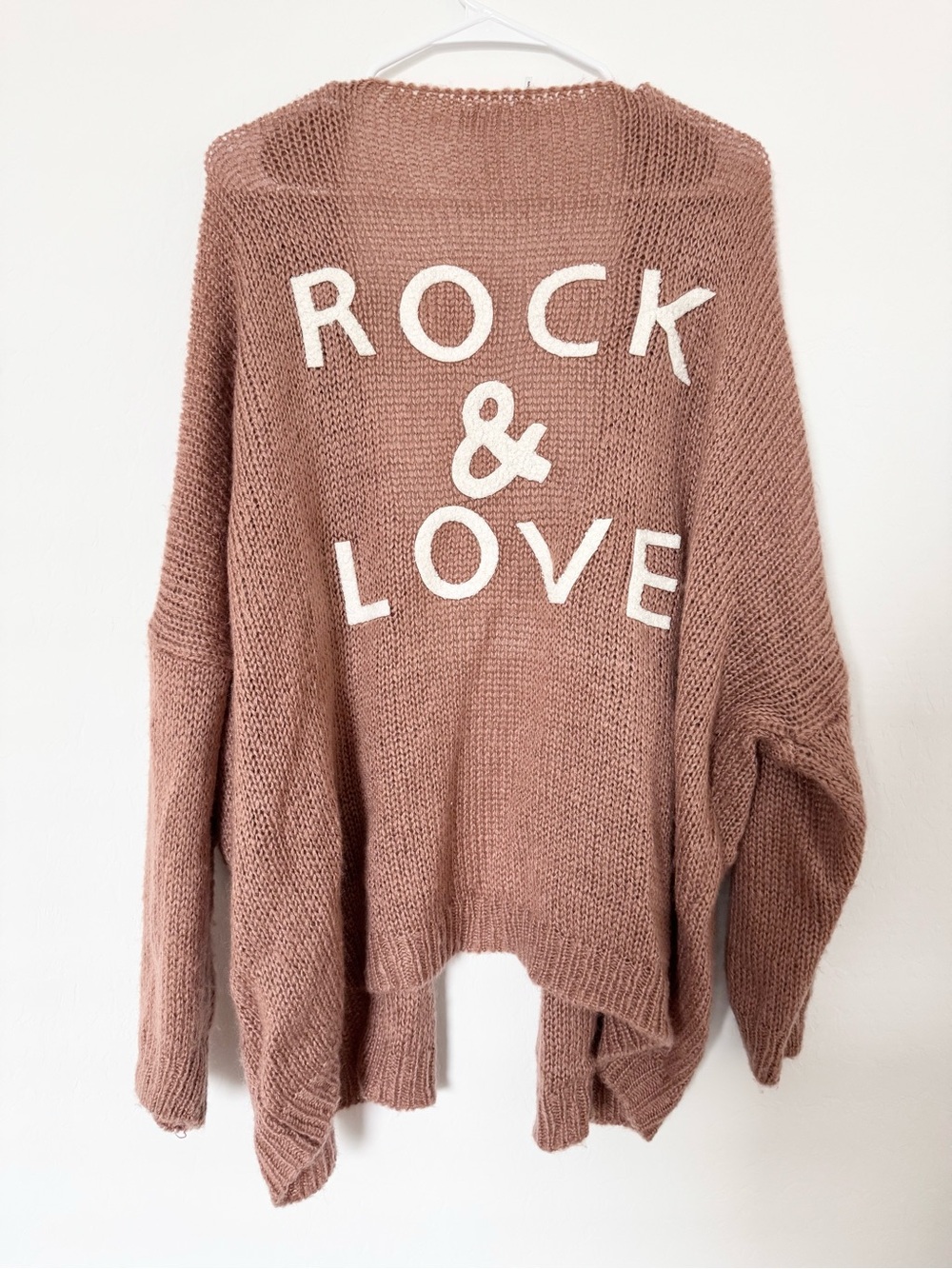 NWOT! Oversized Rock & Love Brown Knit Women's Sweater Cardigan OS